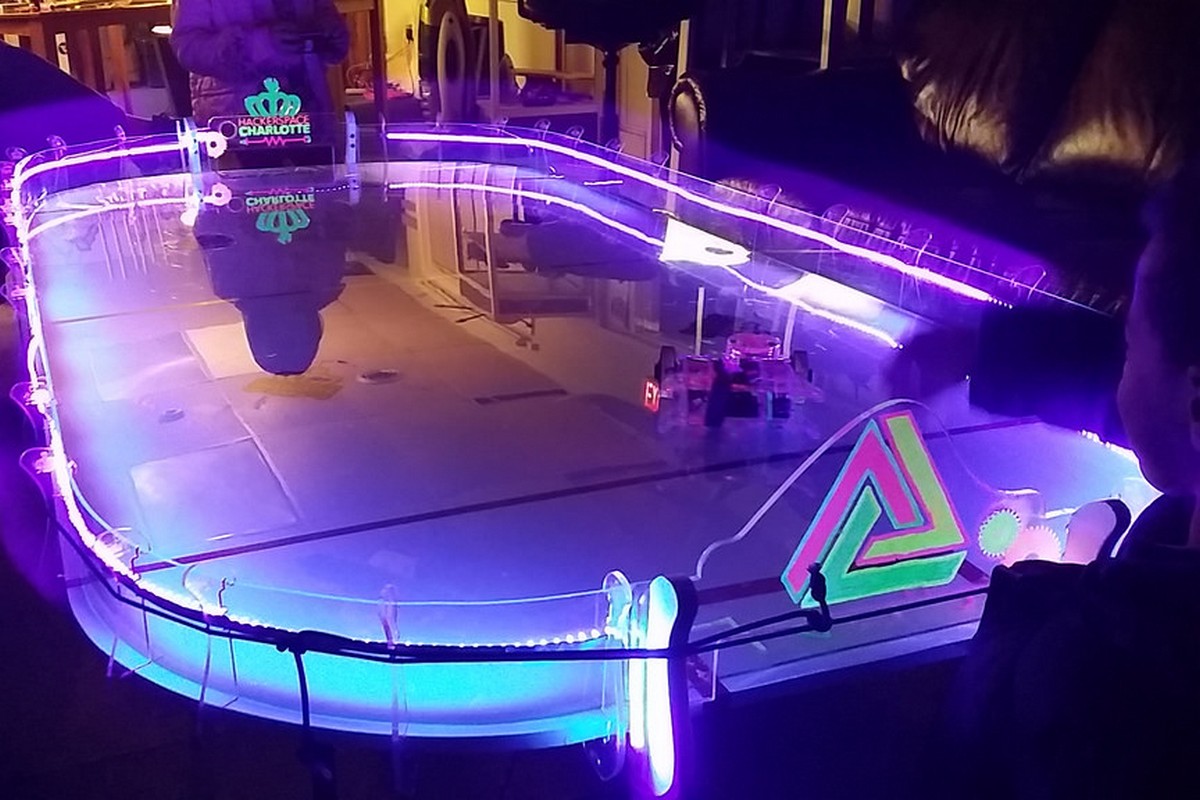 robot hockey arena