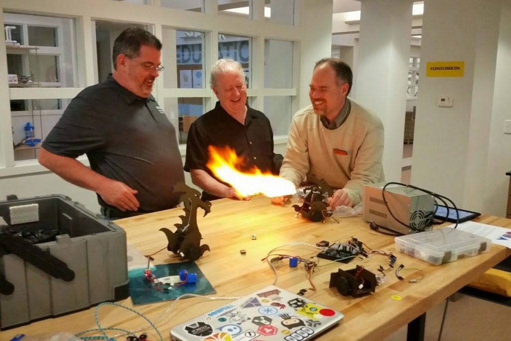 dragon shapped robot spewing two foot flames