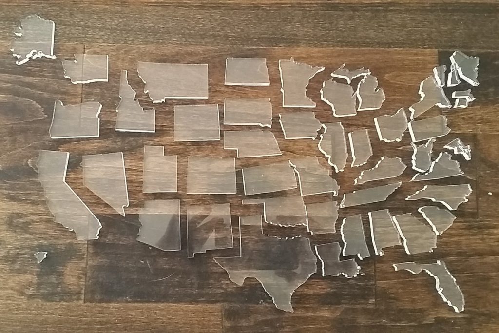 United States 50 acrylic puzzle pieces