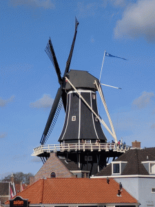 Animated photo of a working old style windmill