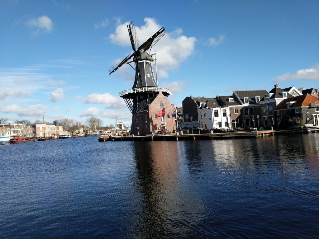 Haarlem windmill on the river